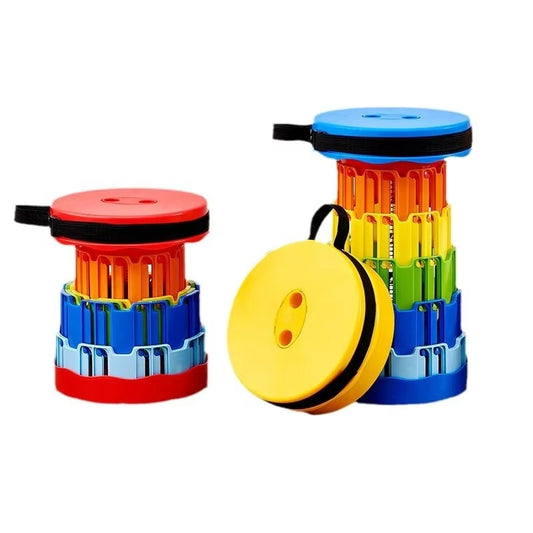 Outdoor Folding Stool JWW-029 – Plastic, Portable Adjustable Telescopic, for Camping/Beach/Fishing