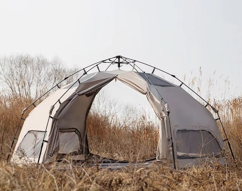 OEM Custom 5-8 Person One-Touch Tent – 210D Silver-Coated, Sun-Protective, Automatic Outdoor Camping Tent