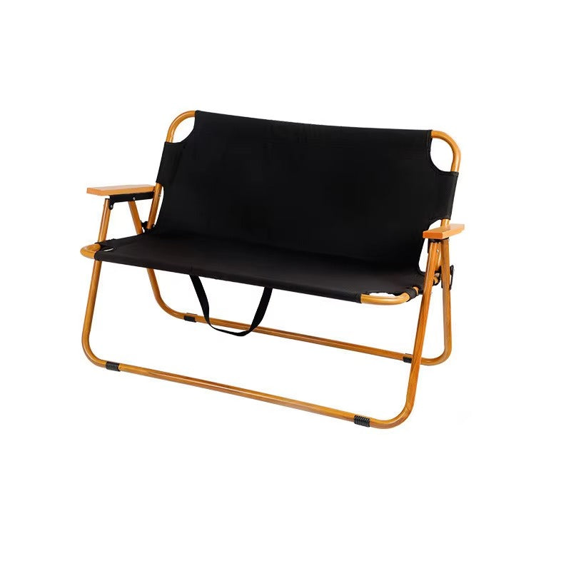 Outdoor Foldable Chair JWW-011 – Aluminum Alloy (Wood Grain), Double Seats, Portable, for Camping/Beach