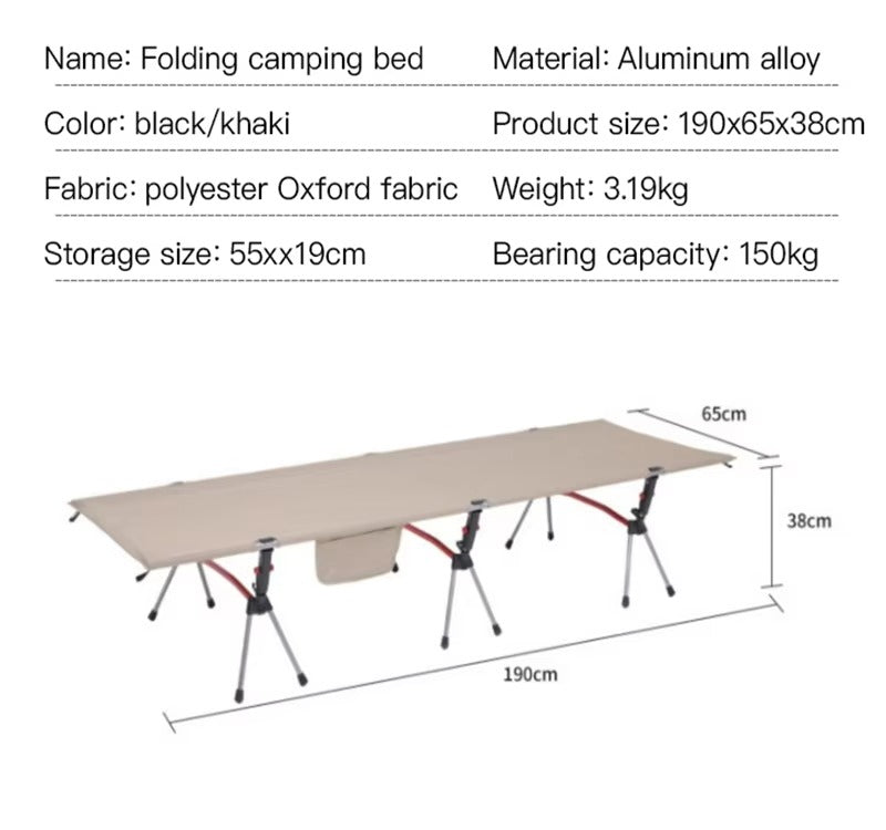 Outdoor Portable Camp Bed JWW-015 – Adjustable Height, for Adults