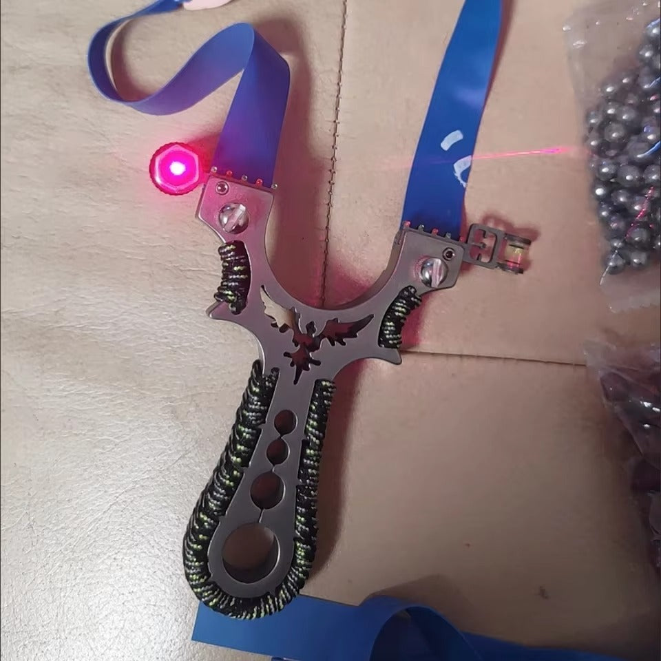 Outdoor Stainless Steel Slingshot JW-207 – Portable, High-Power, with Laser, for Adults