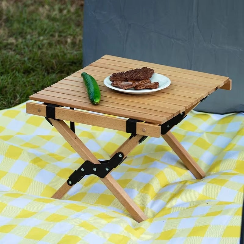 Outdoor Luxury Folding Egg Roll Table JWW-004 – Wooden, for Picnic/Camping