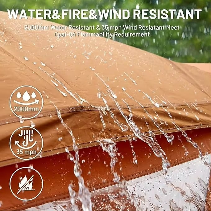 OEM Custom 4-Person Outdoor Camping Tent – Waterproof, Sunproof, Mesh Ventilated Instant Pop-Up Hub Tent