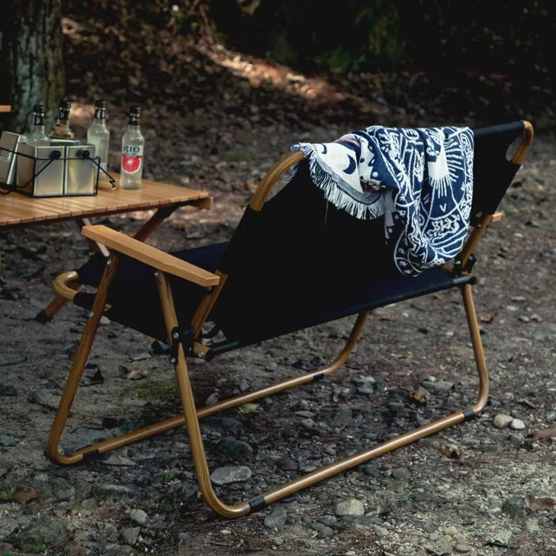 Outdoor Foldable Chair JWW-011 – Aluminum Alloy (Wood Grain), Double Seats, Portable, for Camping/Beach