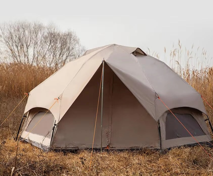 OEM Custom 5-8 Person One-Touch Tent – 210D Silver-Coated, Sun-Protective, Automatic Outdoor Camping Tent