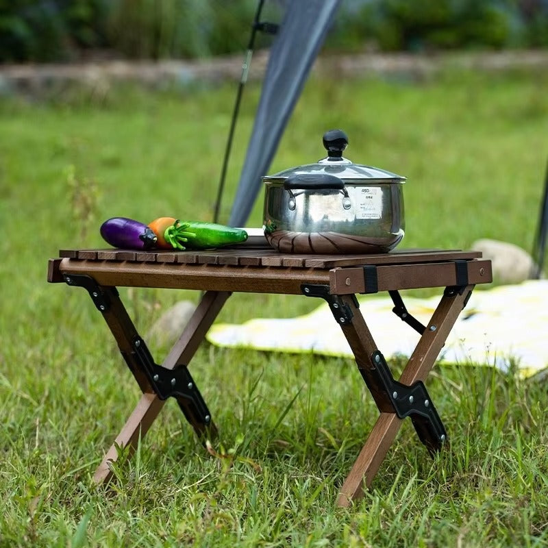 Outdoor Luxury Folding Egg Roll Table JWW-004 – Wooden, for Picnic/Camping