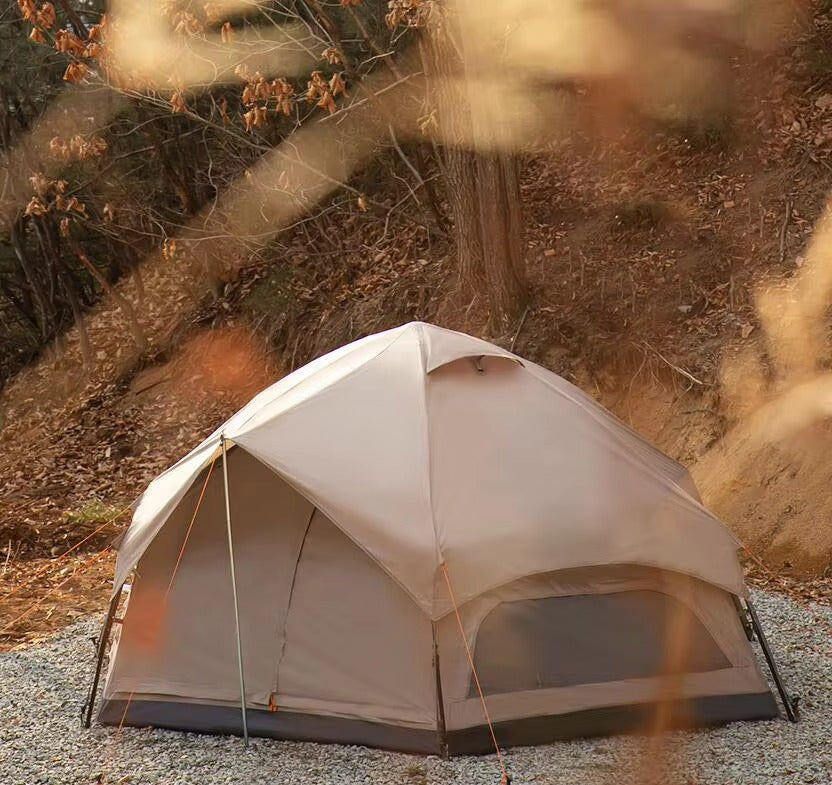 OEM Custom 5-8 Person One-Touch Tent – 210D Silver-Coated, Sun-Protective, Automatic Outdoor Camping Tent