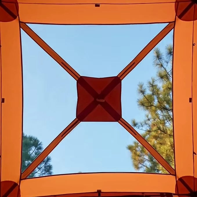 OEM Custom 4-Person Outdoor Camping Tent – Waterproof, Sunproof, Mesh Ventilated Instant Pop-Up Hub Tent