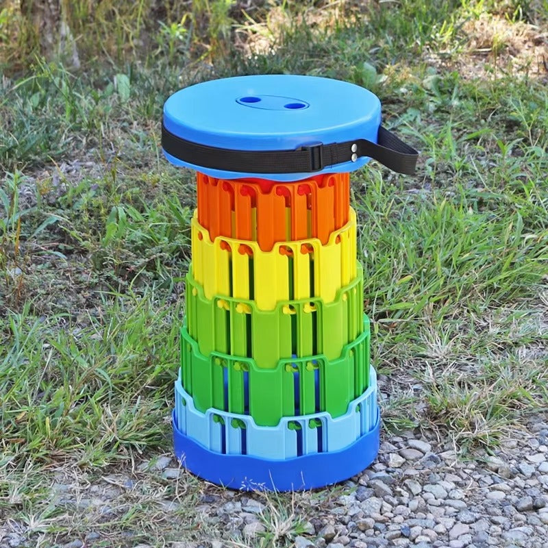 Outdoor Folding Stool JWW-029 – Plastic, Portable Adjustable Telescopic, for Camping/Beach/Fishing